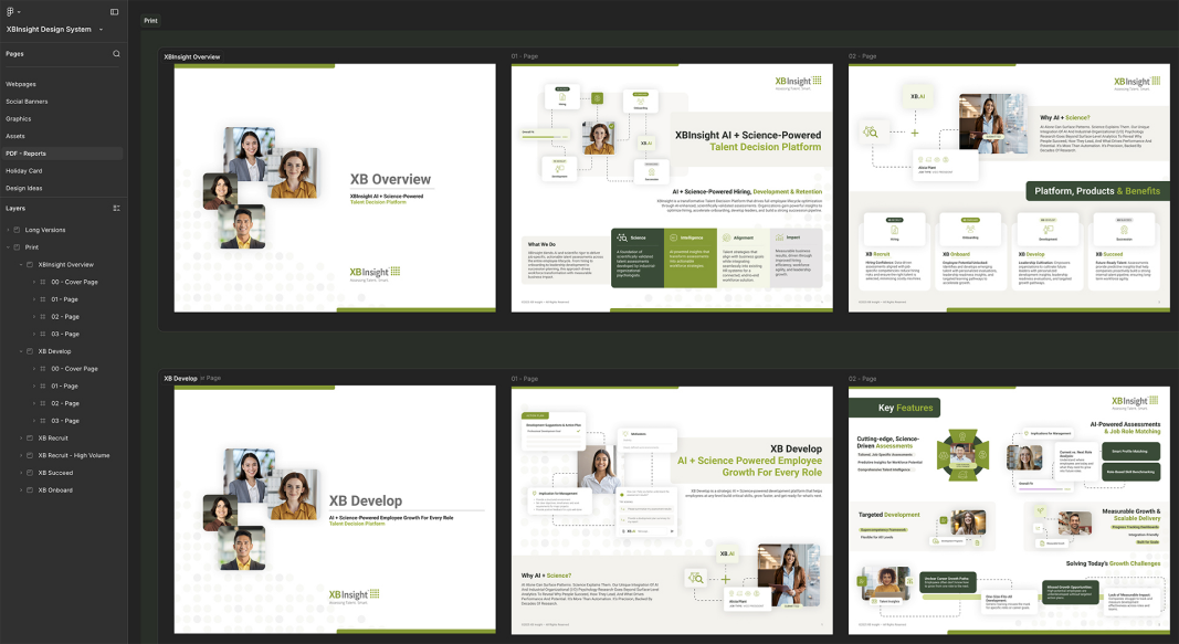 Approved XB Insight website designs in Figma