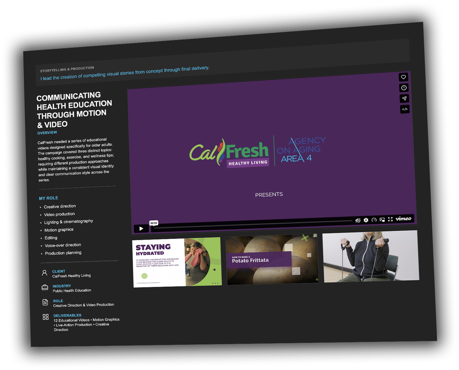 Preview of the portfolio case study page
